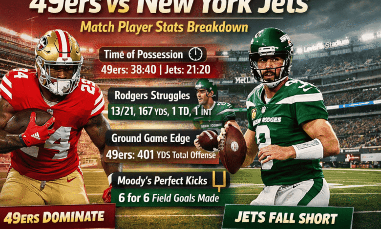 49ers vs New York Jets Match Player Stats