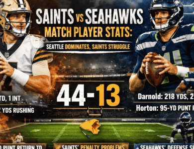 new orleans saints vs seahawks match player stats